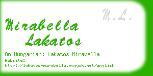 mirabella lakatos business card